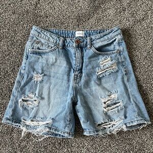 Ripped Denim Shorts